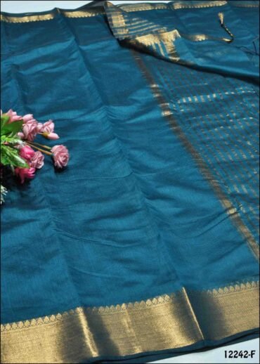 Nirosa -12242-F  PeacockGreen Color Simply Mixed Cotton Saree CM1317919 (RR6C)