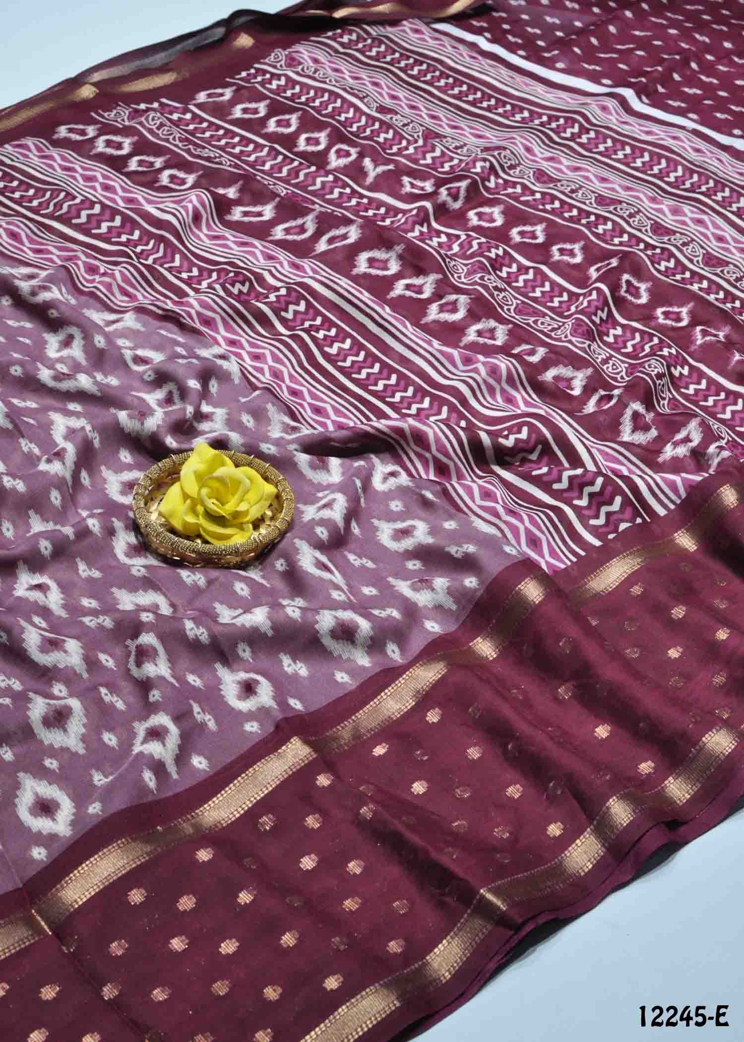 Azhiyarasi -12245-E LightPurple Color New Arrival Moss Chiffon Saree CM1324195 (RR6D)