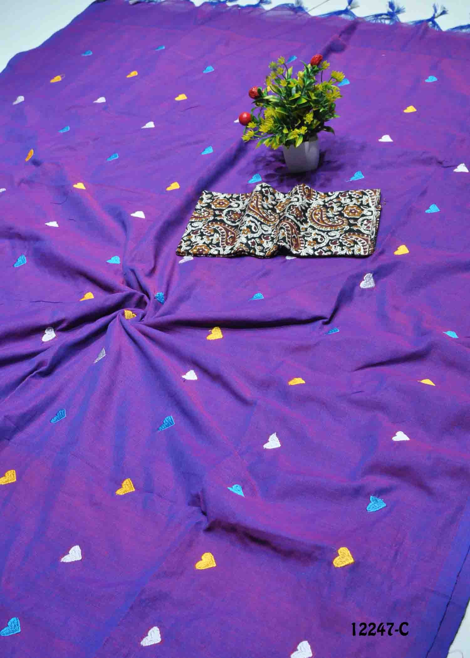 Anjitha -12247-D EminencePurple Color Handloom Cotton Saree CM1323677 (RR4D)