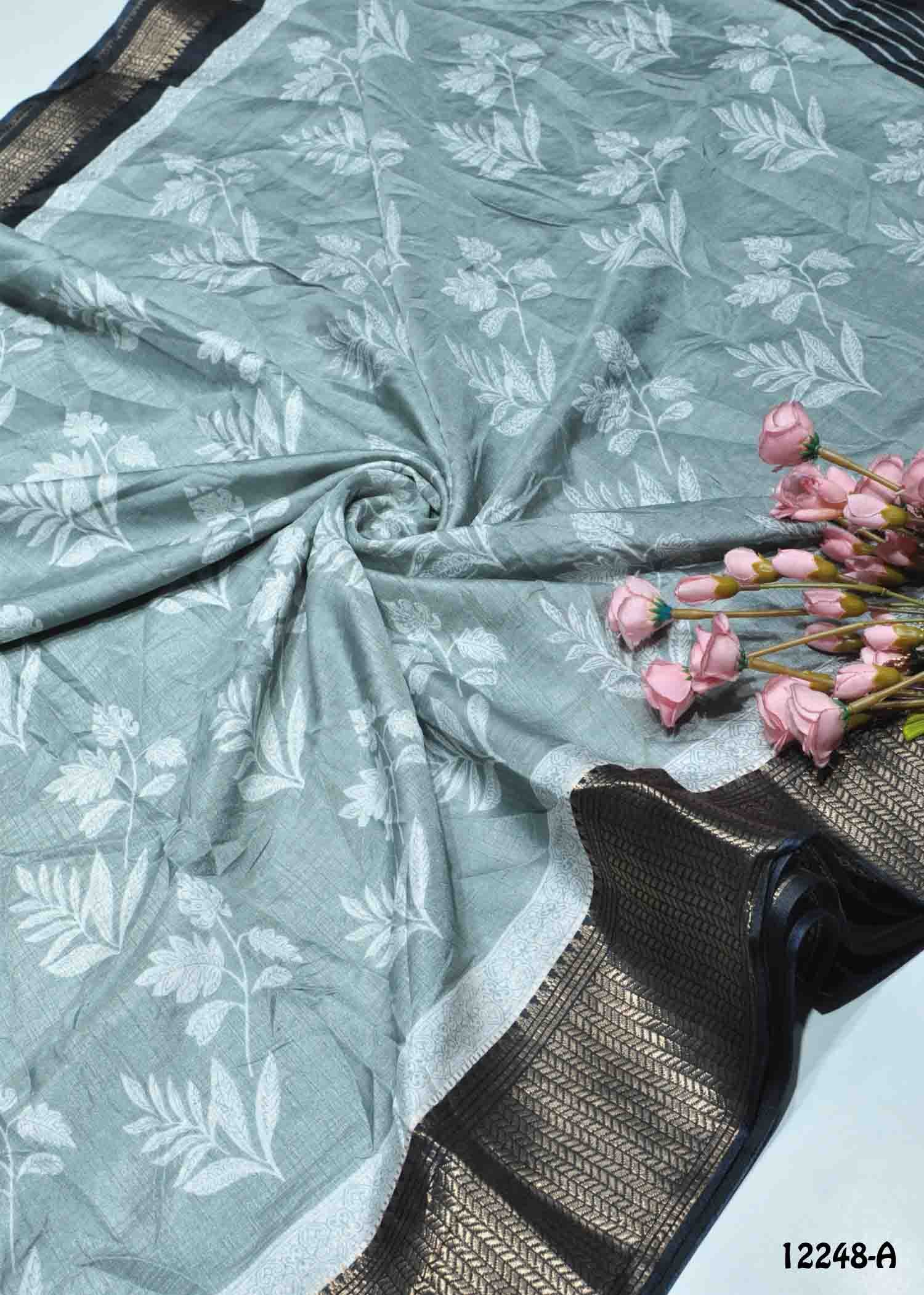 Shivangi - 12248-A Grey Color Trendy Dola Silk Saree CM1323551 (RR6D)