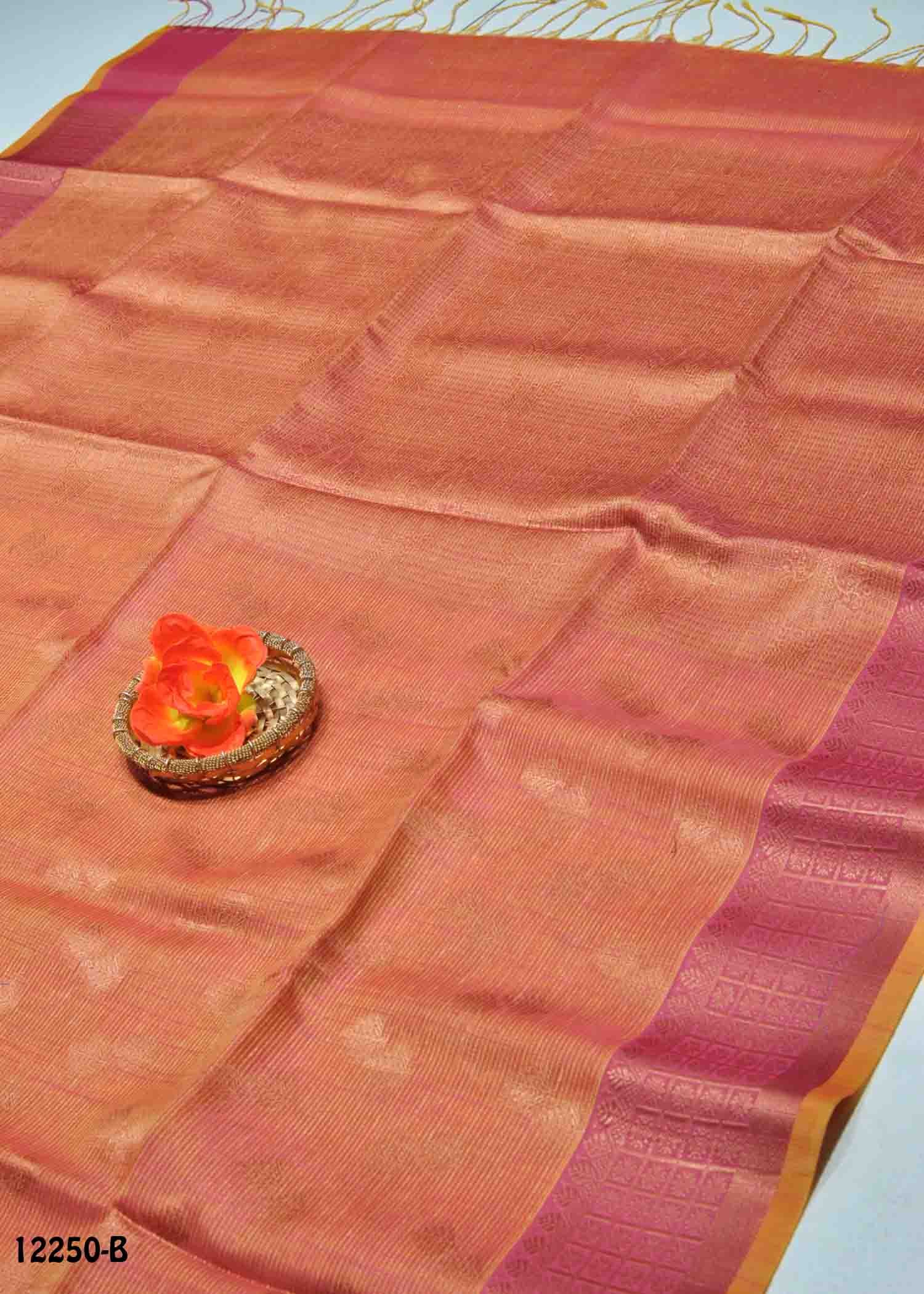Raagavi - 12250-B YamOrange Color Excellent Cora Silk Saree CM1323251 (RR1E)