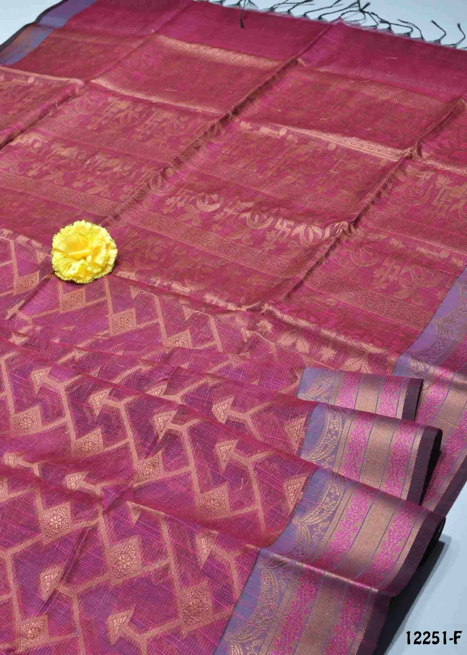 Rishivani - 12251-F Purple Color Excellent Cora Silk Saree CM1323251 (RR1E)