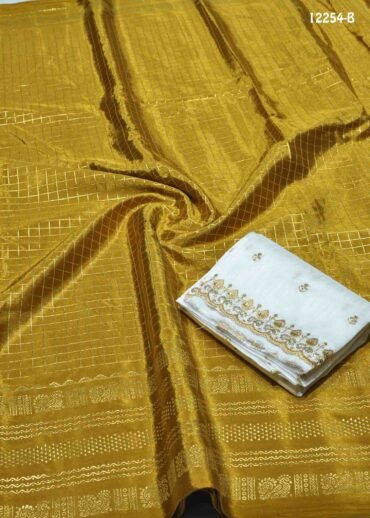 Sakshi -12254-B  DijonYellow Color Trending Turkey Crepe Saree CM1321777 [RR9B]