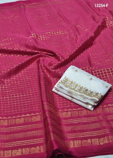 Sakshi -12254-F  DarkPink Color Trending Turkey Crepe Saree CM1321777 [RR9B]