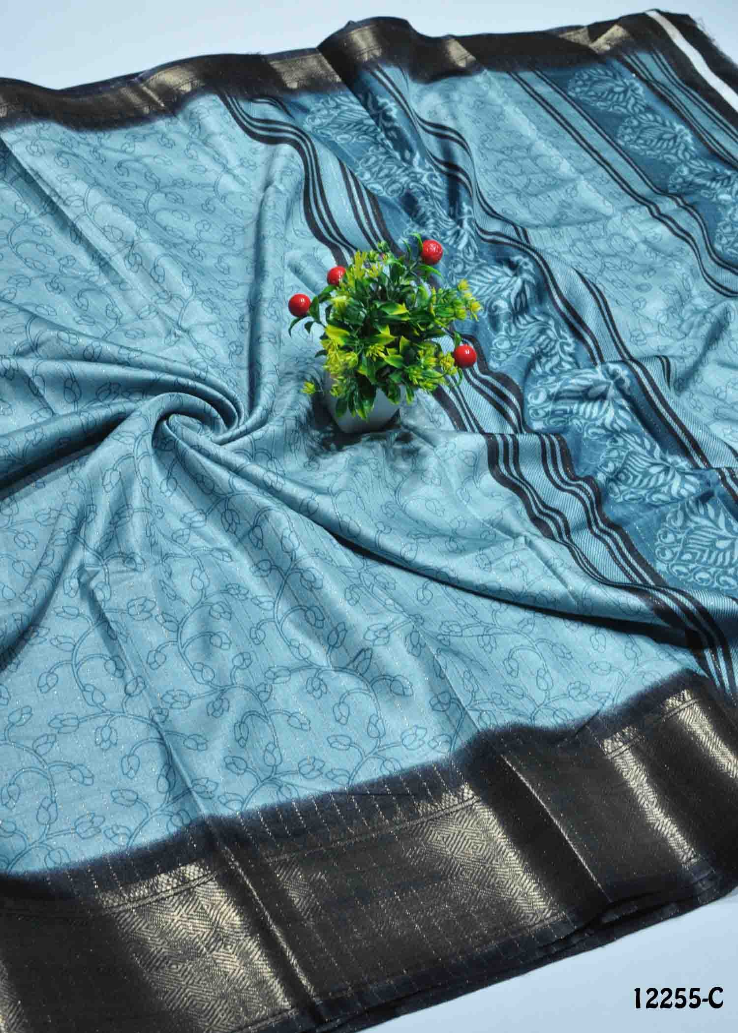 Arshia - 12255-C LightGrey Color Trendy Dola Silk Saree CM1316755 (RR6E)