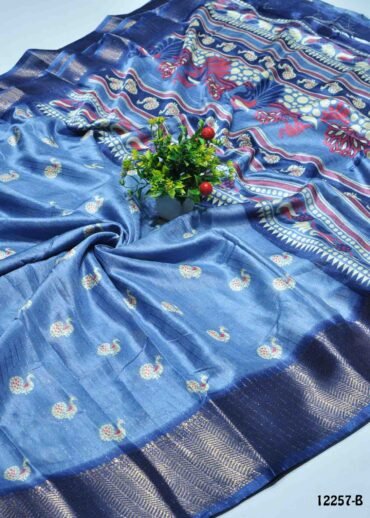 Asleshika - 12257-B   LightBlue Color Trendy Dola Silk Saree CM1316755 (RR6E)