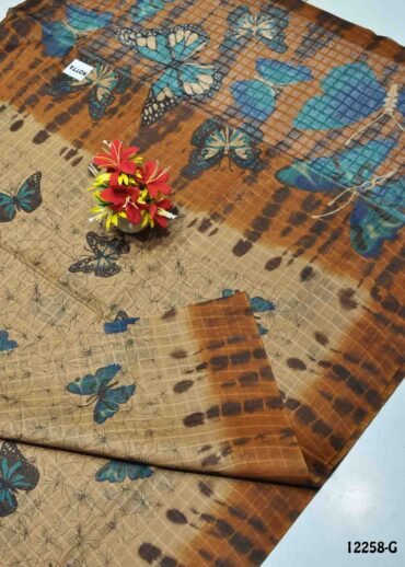 Azhagi -12258-G  Tan Color Simple Look Voyal Saree CM1322698 [RR4B]