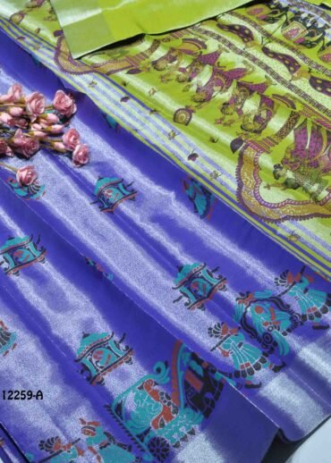 Ilanguyil -12259-A  IndigoBlue Color Shinny Poly Silk Cotton Saree CM1319198 [RR4E]