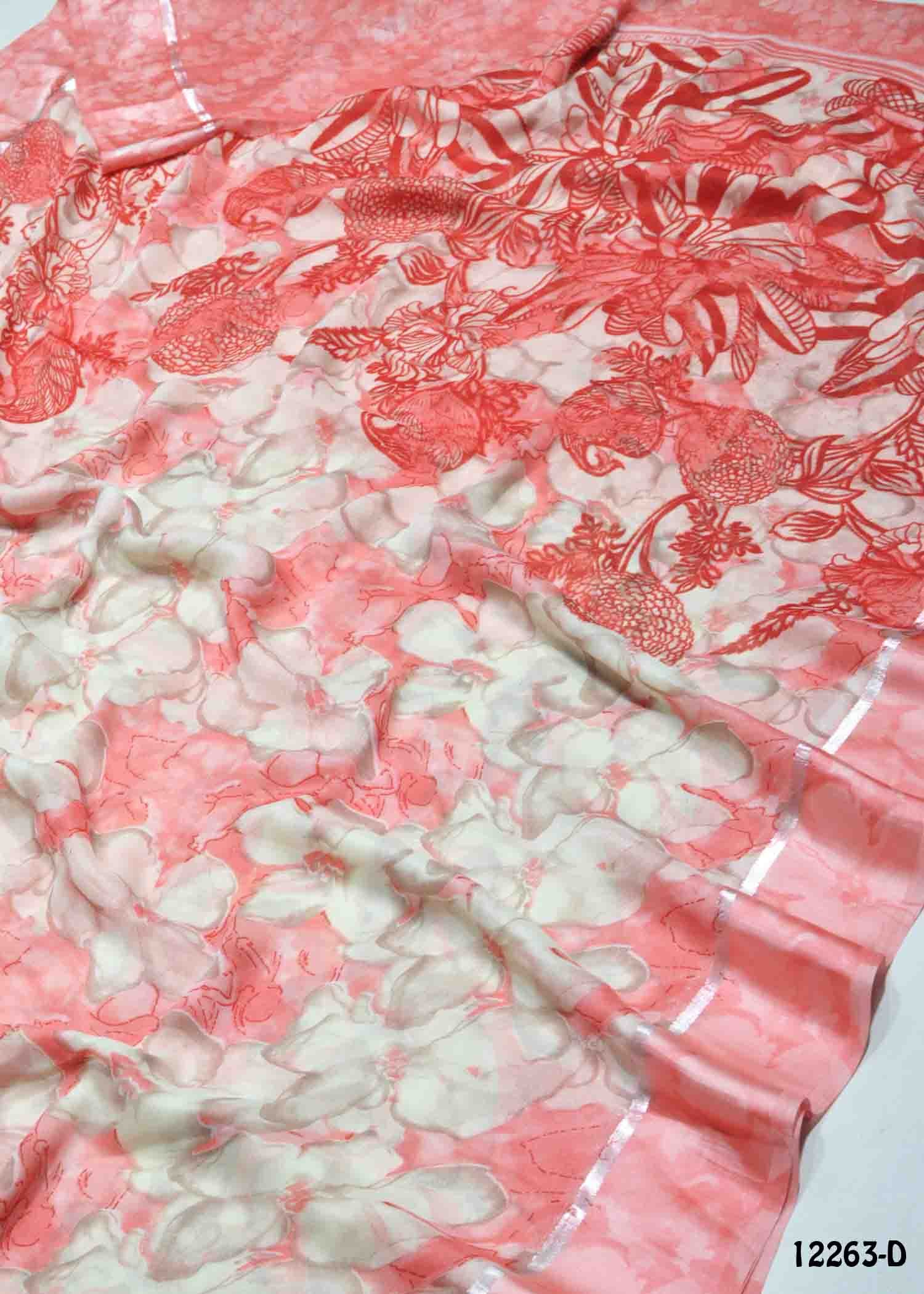 Dhanya -12263-D Peach Color New Arrival Moss Chiffon Saree CM1322207 (RR9E)