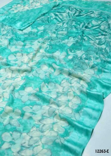 Dhanya -12263-E  Cyan Color New Arrival Moss Chiffon Saree CM1322207 (RR9E)