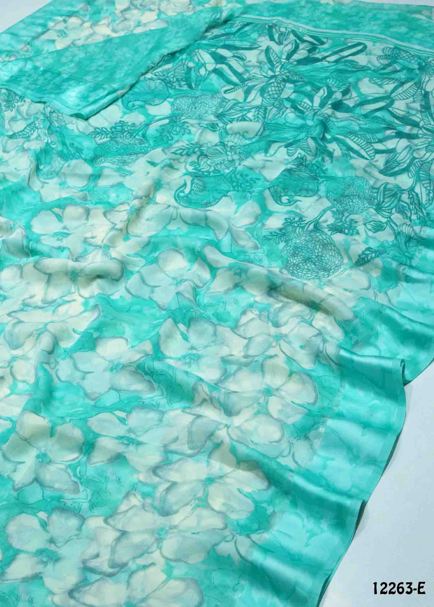 Dhanya -12263-E Cyan Color New Arrival Moss Chiffon Saree CM1322207 (RR9E)