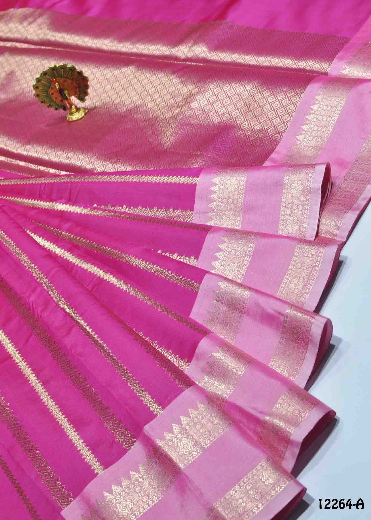 Ezhilarasi -12264-A HotPink Color New Arrival Trending Semi Banarasi Katan Soft Silk Sarees CM1324100 (RR2D)