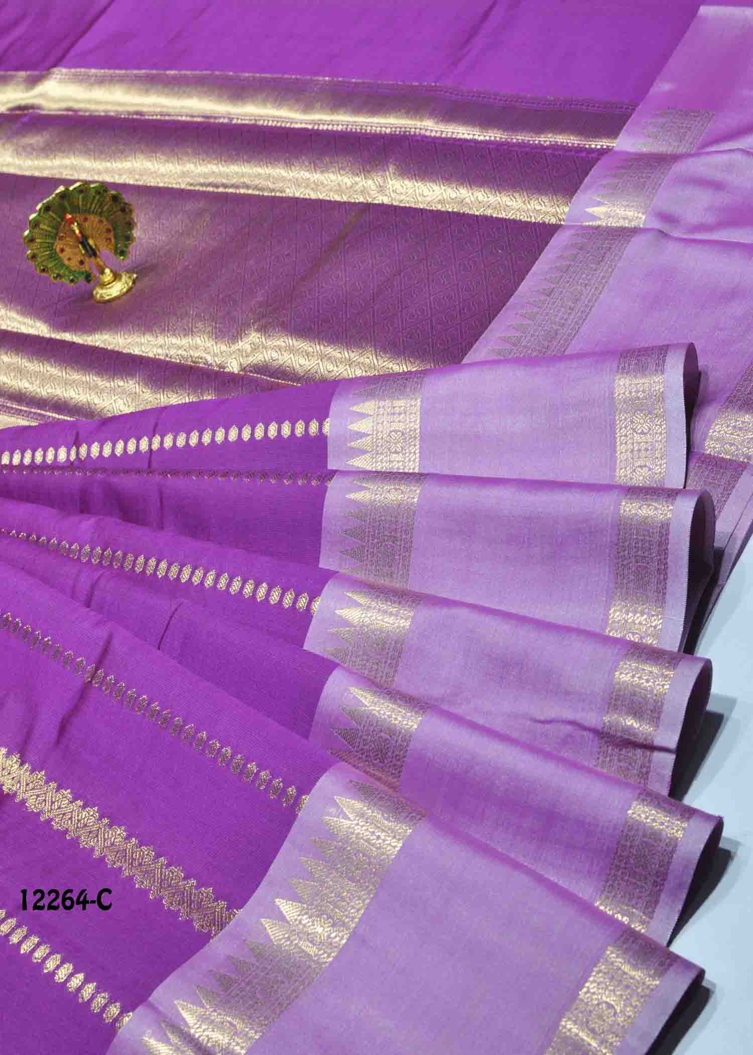 Ezhilarasi -12264-C Purple Color New Arrival Trending Semi Banarasi Katan Soft Silk Sarees CM1324100 (RR2D)