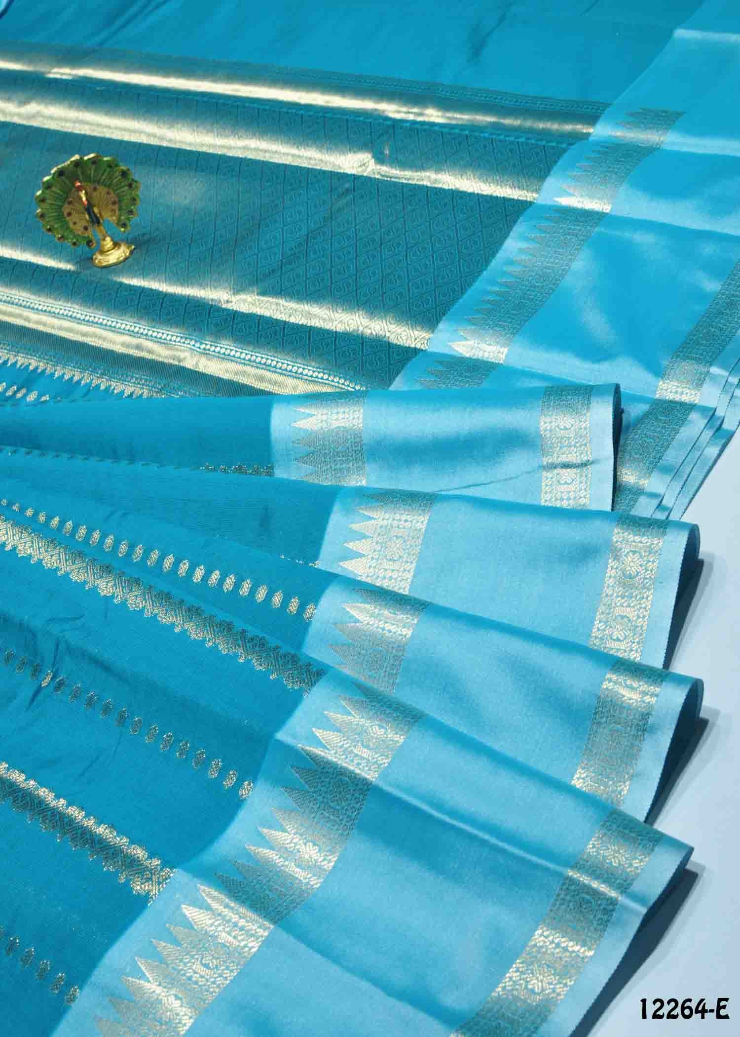 Ezhilarasi -12264-E PineGreen Color New Arrival Trending Semi Banarasi Katan Soft Silk Sarees CM1324100 (RR2D)