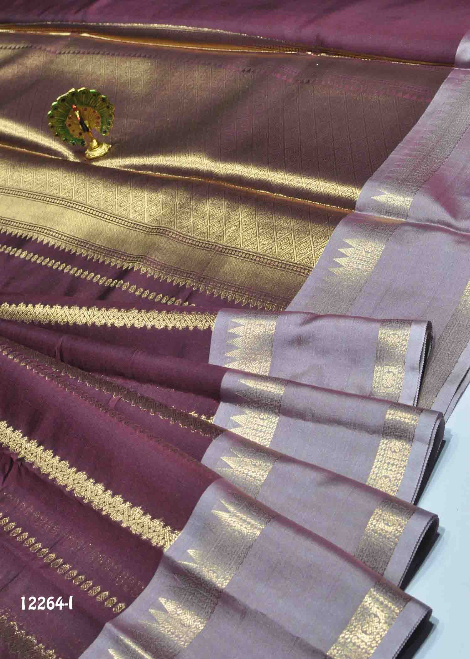 Ezhilarasi -12264-I RaisinPurple Color New Arrival Trending Semi Banarasi Katan Soft Silk Sarees CM1324100 (RR2D)