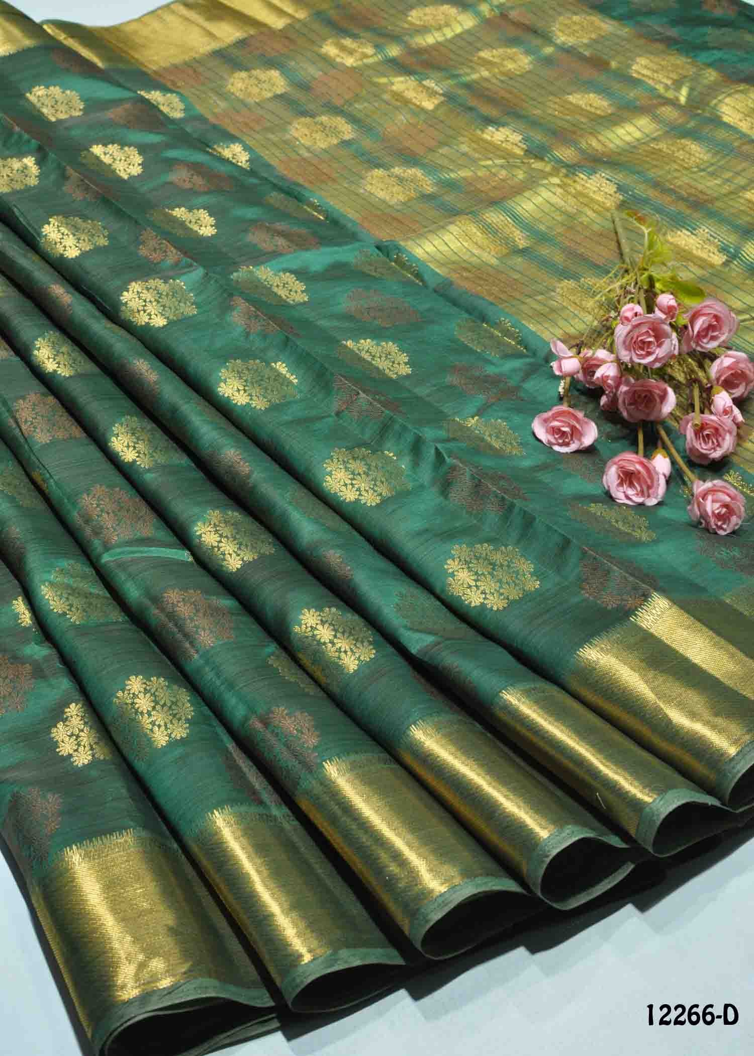 Litija - 12266-D BasilGreen Color Excellent Traditional Raw Silk Saree CM1324735 (RR2D)