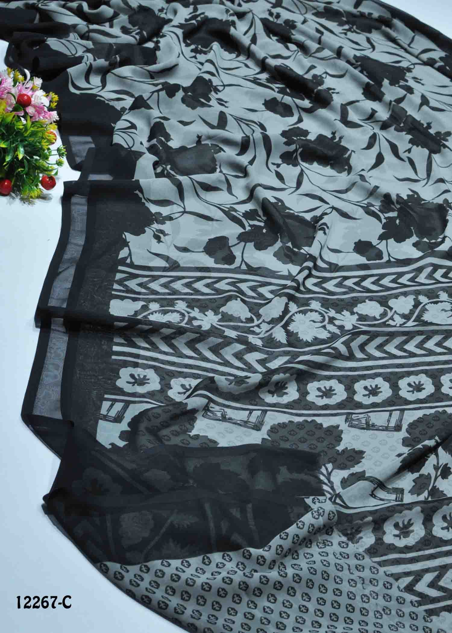 Pavaana -12267-C Grey Color Simply Soft Synthetic Saree CM1319308 (RR11E)