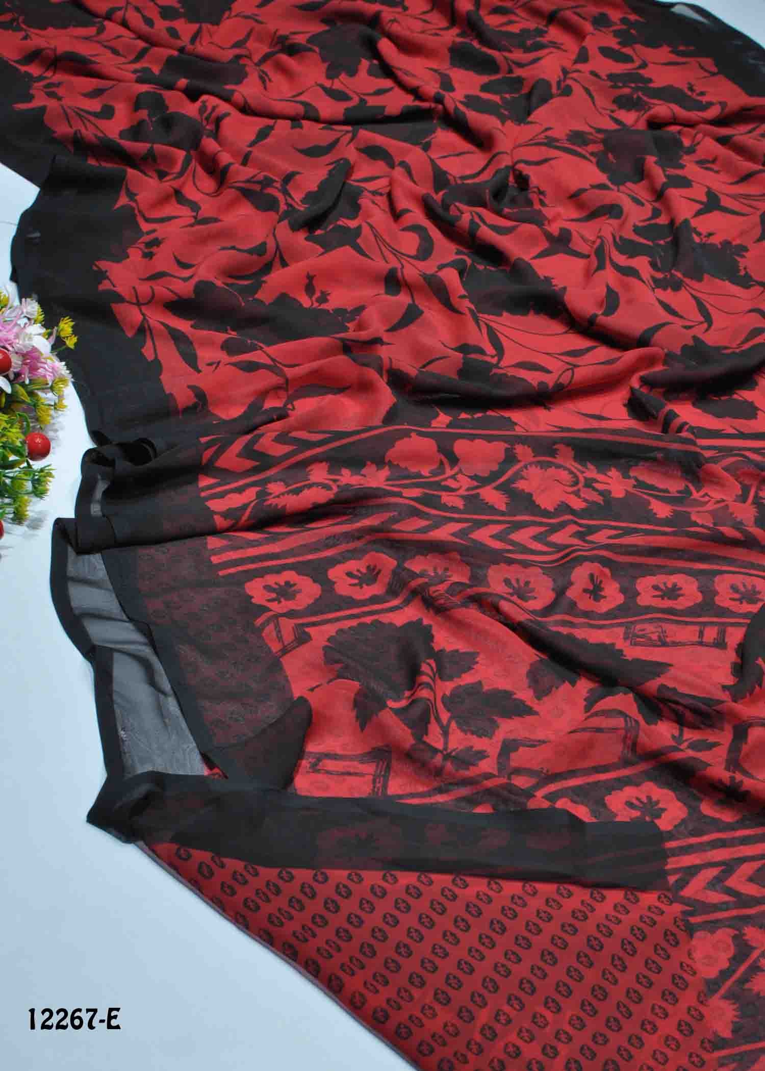 Pavaana -12267-E Red Color Simply Soft Synthetic Saree CM1319308 (RR11E)