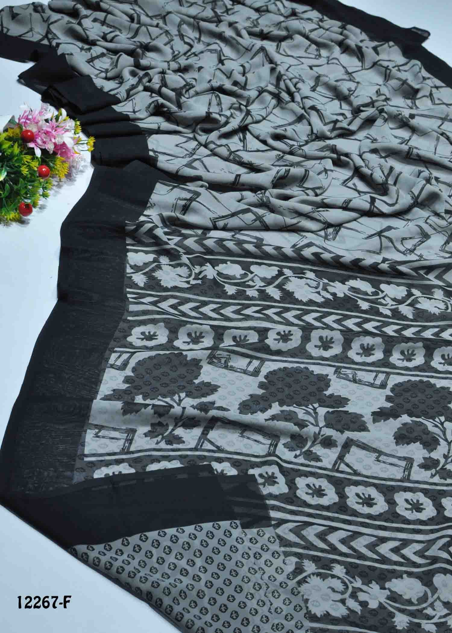 Pavaana -12267-F Grey Color Simply Soft Synthetic Saree CM1319308 (RR11E)