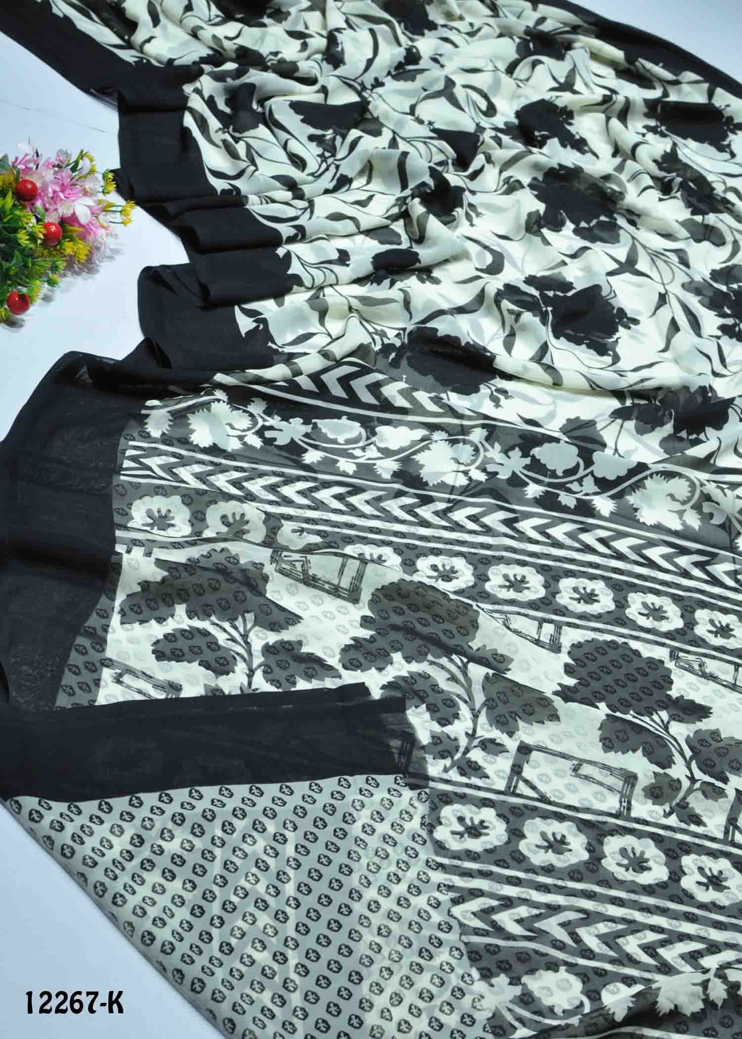 Pavaana -12267-K Halfwhite Color Simply Soft Synthetic Saree CM1319308 (RR11E)