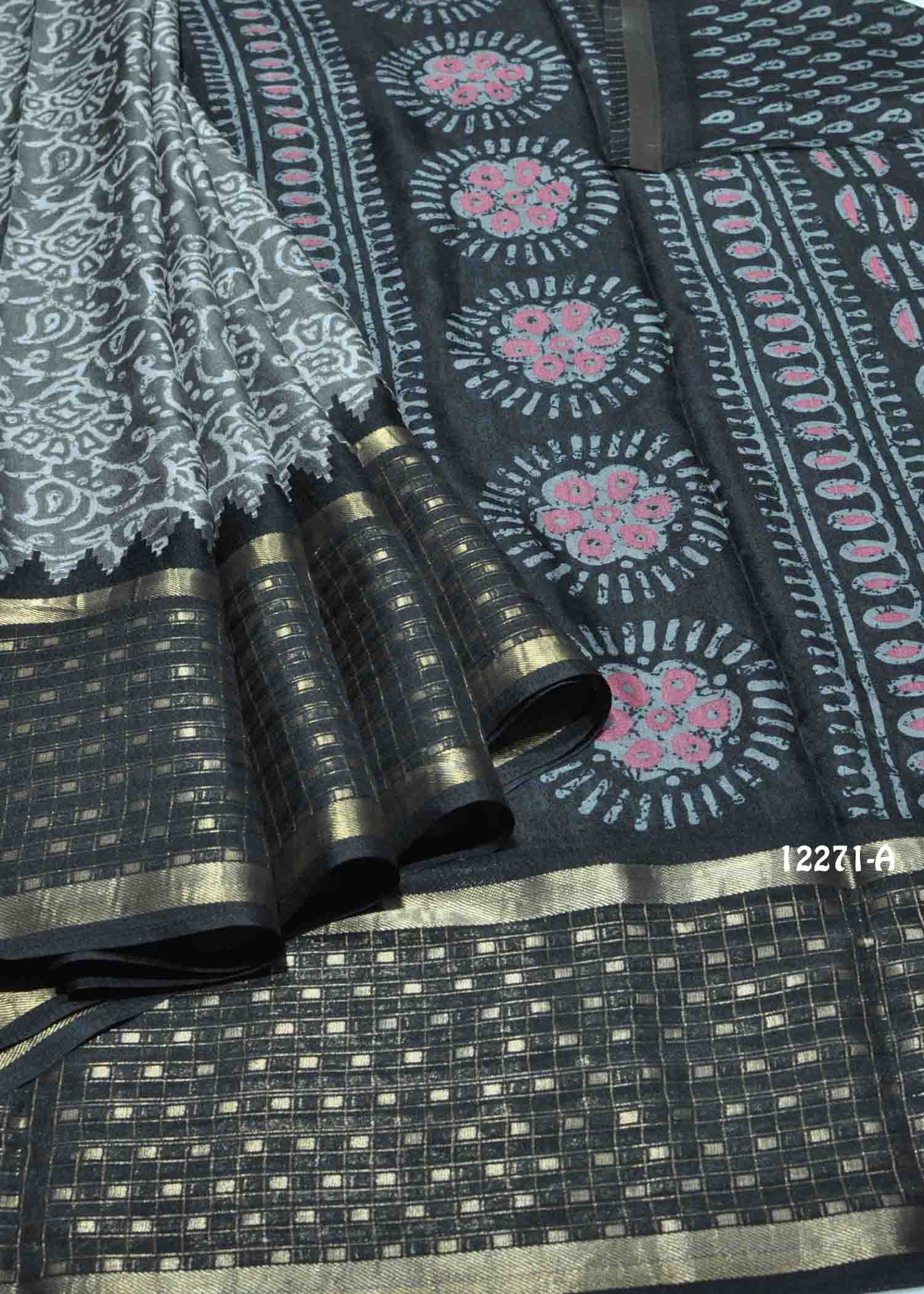 Vanshika - 12271-A Grey Color Trendy Dola Silk Saree CM1322793 (RR7C)