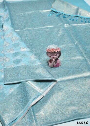 Aathirai -12273-G  ArticBlue Color Fancy Banarasi Saree CM1325112 (RR7C)