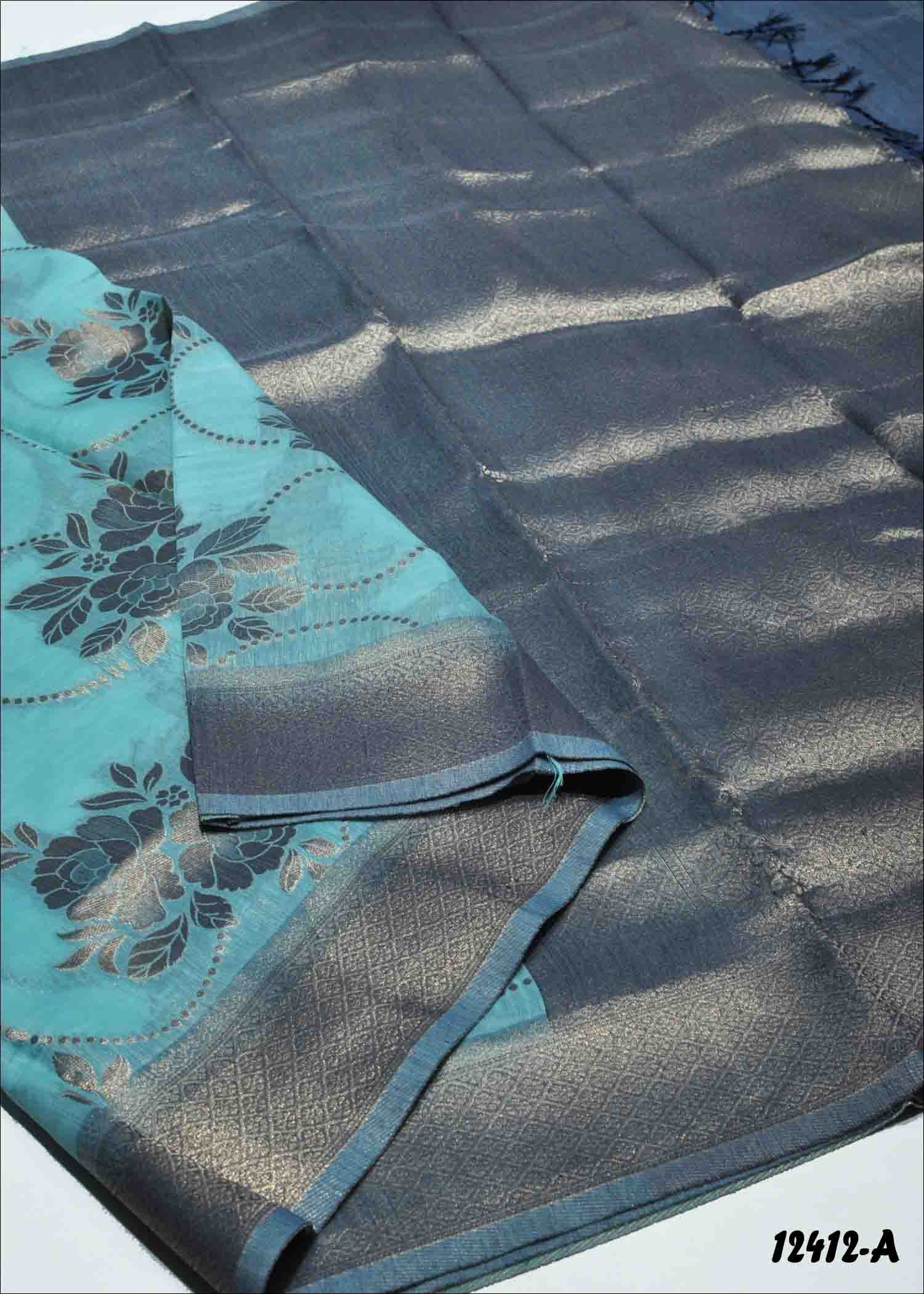 Deiva -12412-A SkyBlue Color Fancy Banarasi Saree CM1322518 (RR6D)