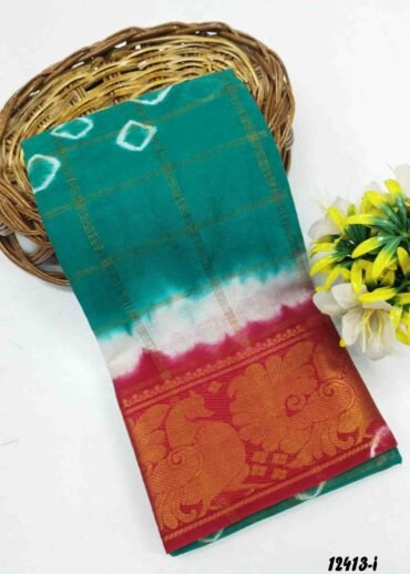 Madhulla -12413-I  TurtleGreen  Color Madurai Chungudi Cotton Saree CM1320711 [RR4E]