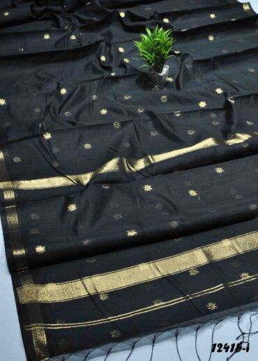 Miika -12415-I  Black Color Elagant Traditional Look Maheswari Silk Cotton Saree CM1320870 (RR2D)
