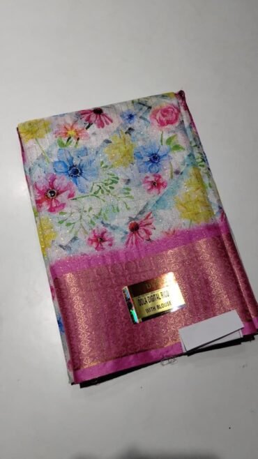 Durga 365-A Halfwhite Color Dola Silk Saree CM1320910