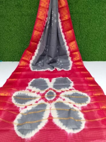 Srinika 12870-A Grey color chungudi cotton sarees CM1320711