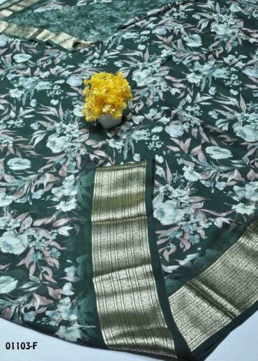 Tharagai  - 01103-F  Green Color Excellent Soft Chiffon Saree CM1351753(LR9C)