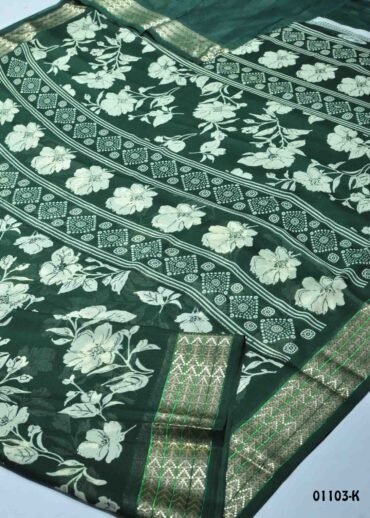 Kundavai  - 01103-K  Green Color Excellent Soft Chiffon Saree CM1351753(LR9C)