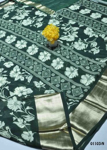 Kundavai  - 01103-N  Green Color Excellent Soft Chiffon Saree CM1351753(LR9C)