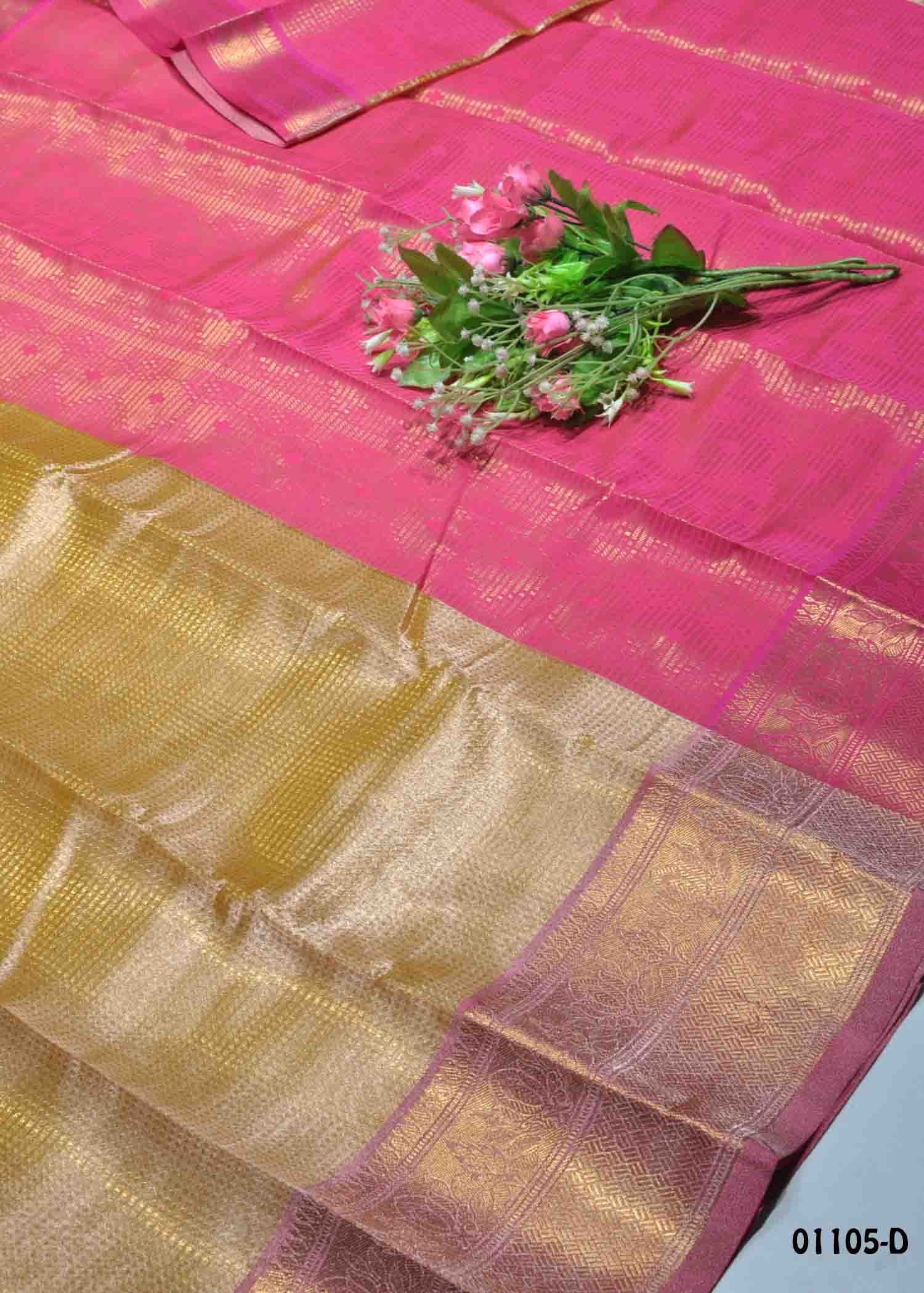 Suviksha - 01105-D Gold&Tan Color Traditional Tissu Saree CM1352750 (LR1B)