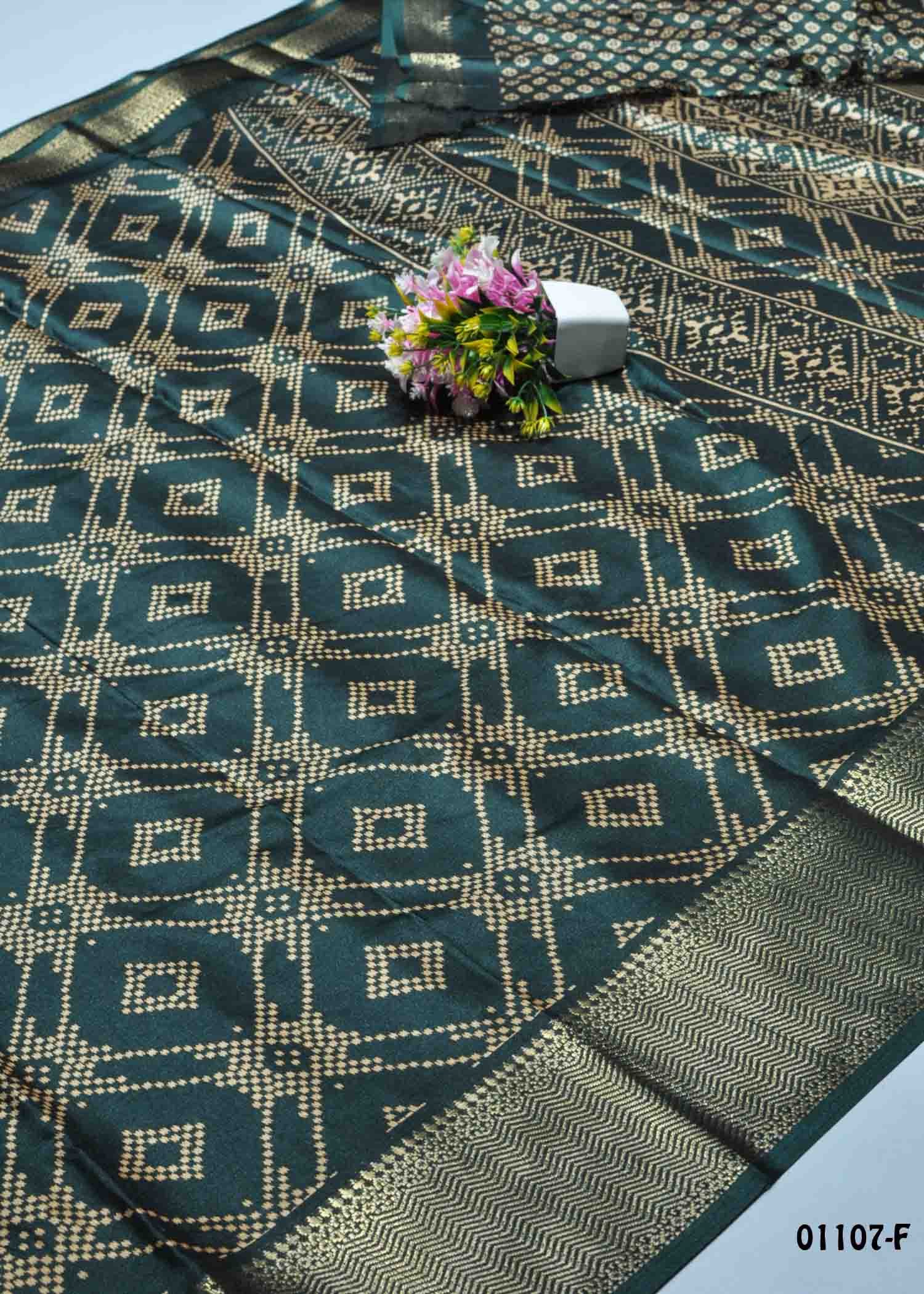 Nyaira - 01107-F DarkGreen Color Excellent Dola Silk Saree CM1353625 (LR5D)