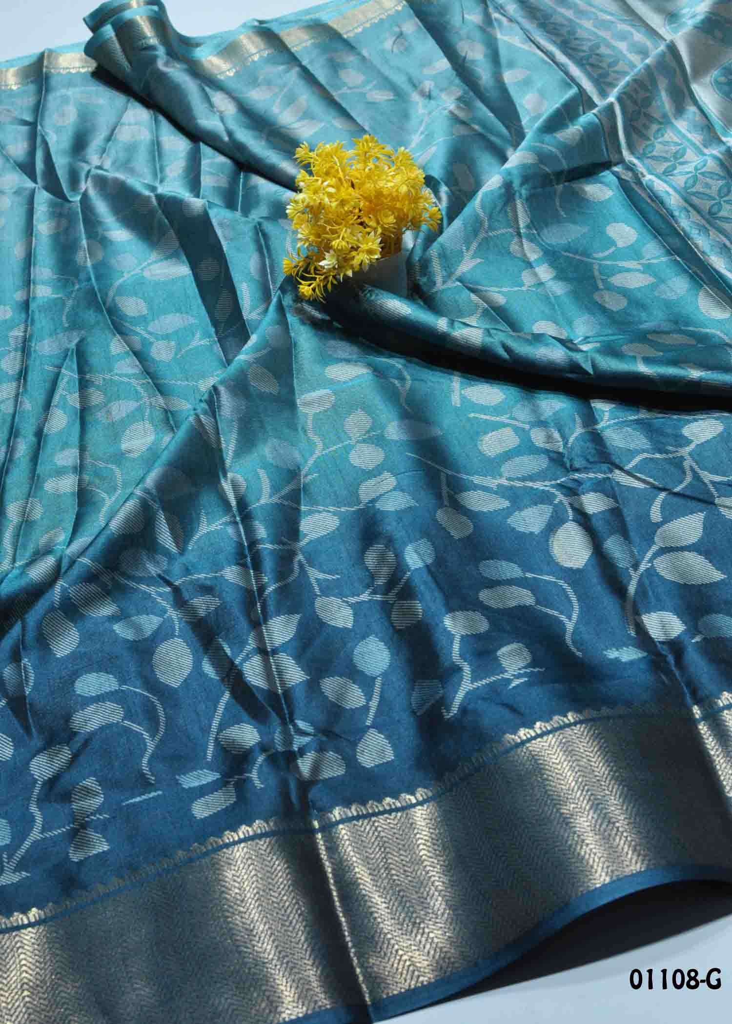 Iravya - 01108-G Cyan Color Excellent Dola Silk Saree CM1353625 (LR5C)