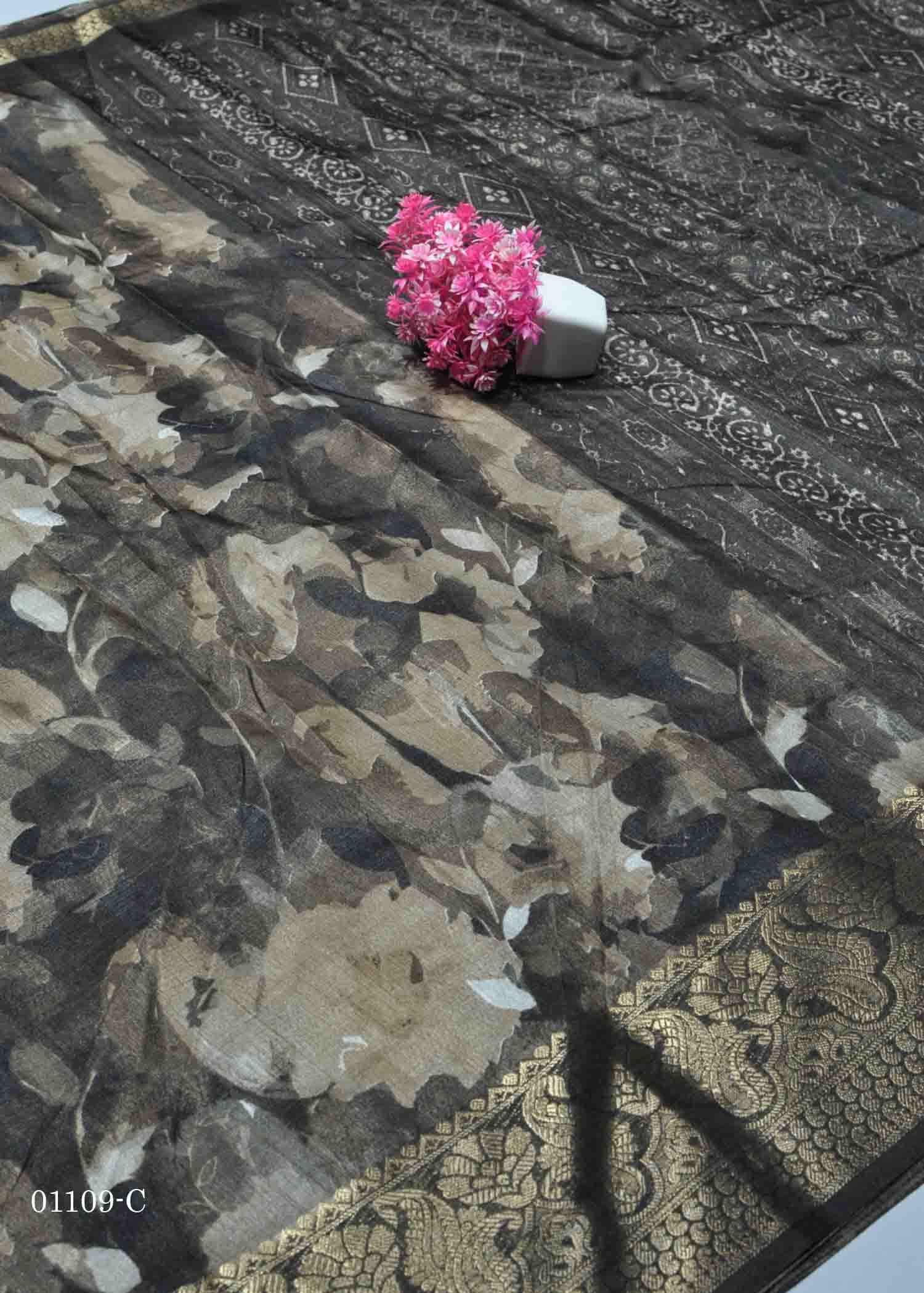 Niharika - 01109-C Brown Color Excellent Dola Silk Saree CM1344620 (LR5B)