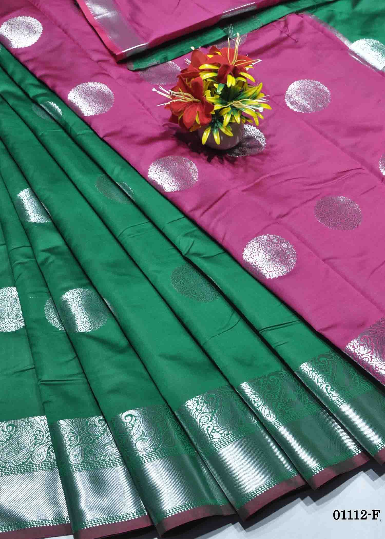 Suhaswini -01112-F PineGreen Color Traditional Look Lichi Silk Saree CM1337883 (LR1C)