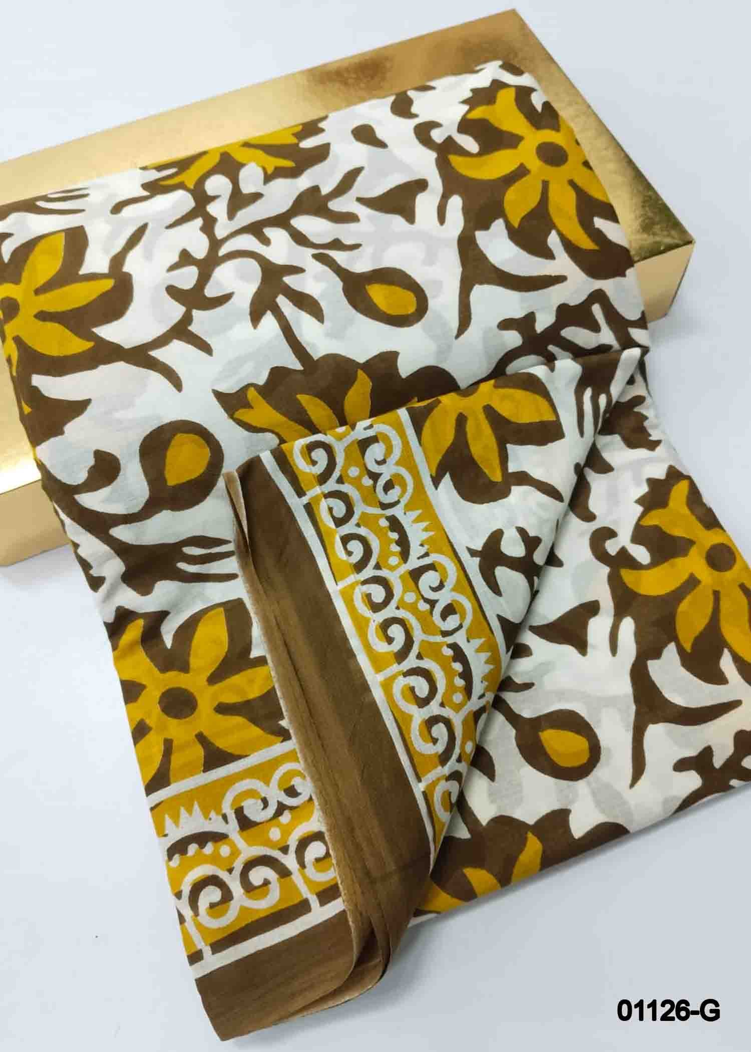 Abarna -01126-G Halfwhite Color Trendy MulMul Cotton Saree CM1349260 (LR4E)