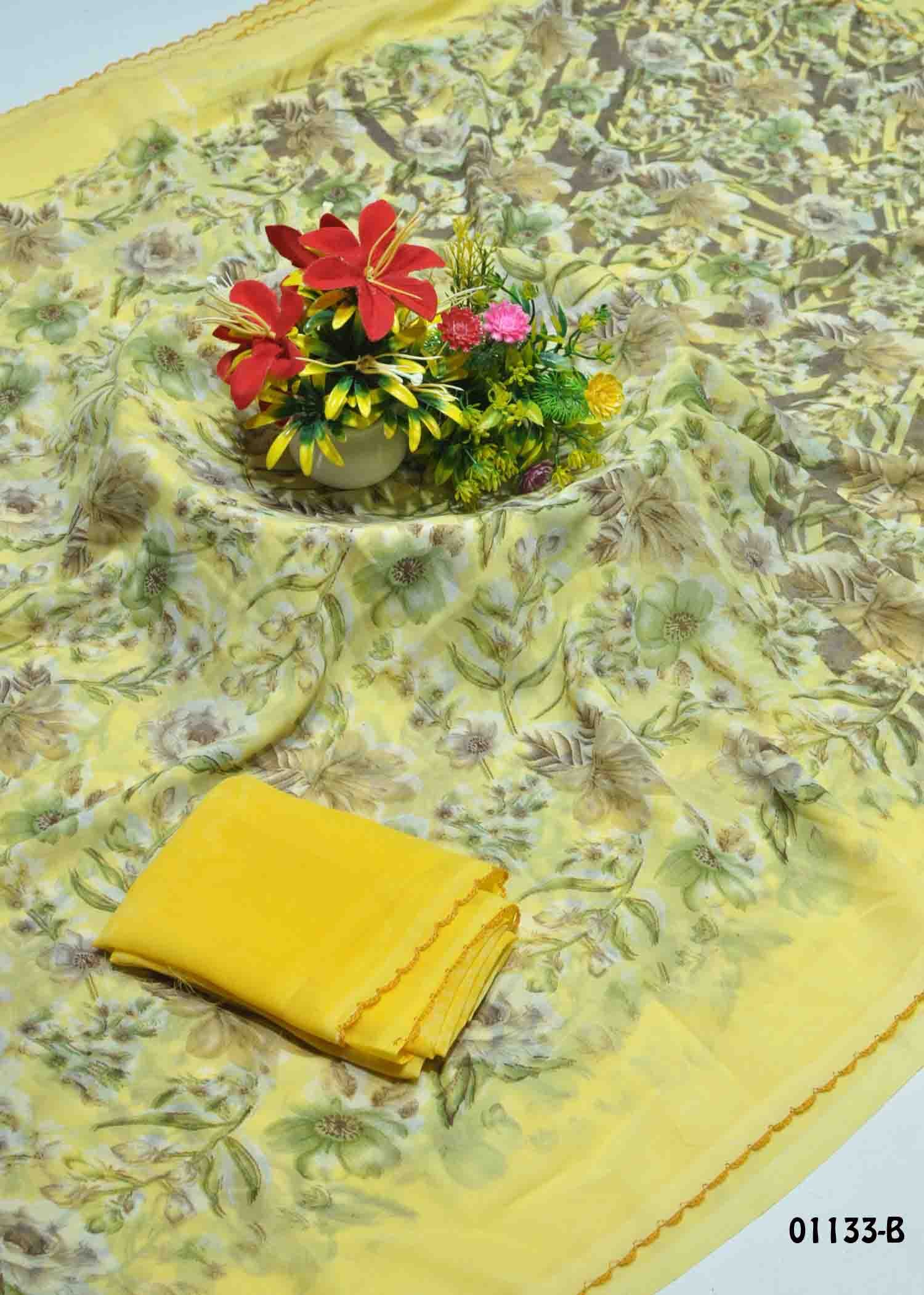 Anushka - 01133-B Yellow Color Simply Soft Georgette Saree CM1344643 (LR9E)