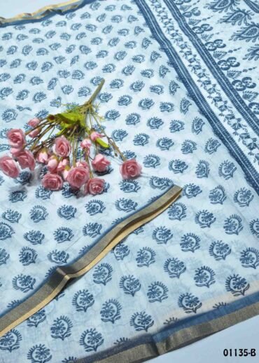 Deekshitha - 01135-B  Halfwhite Color Linen Cotton Saree CM1354307 (LR6D)