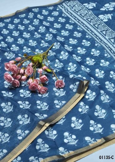 Deekshitha - 01135-C  Blue Color Linen Cotton Saree CM1354307 (LR6D)