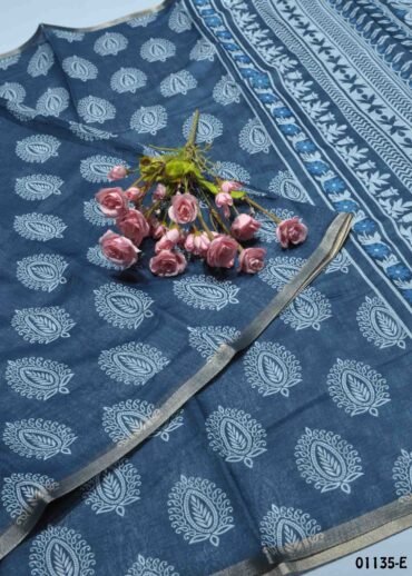 Deekshitha - 01135-E  Blue Color Linen Cotton Saree CM1354307 (LR6D)