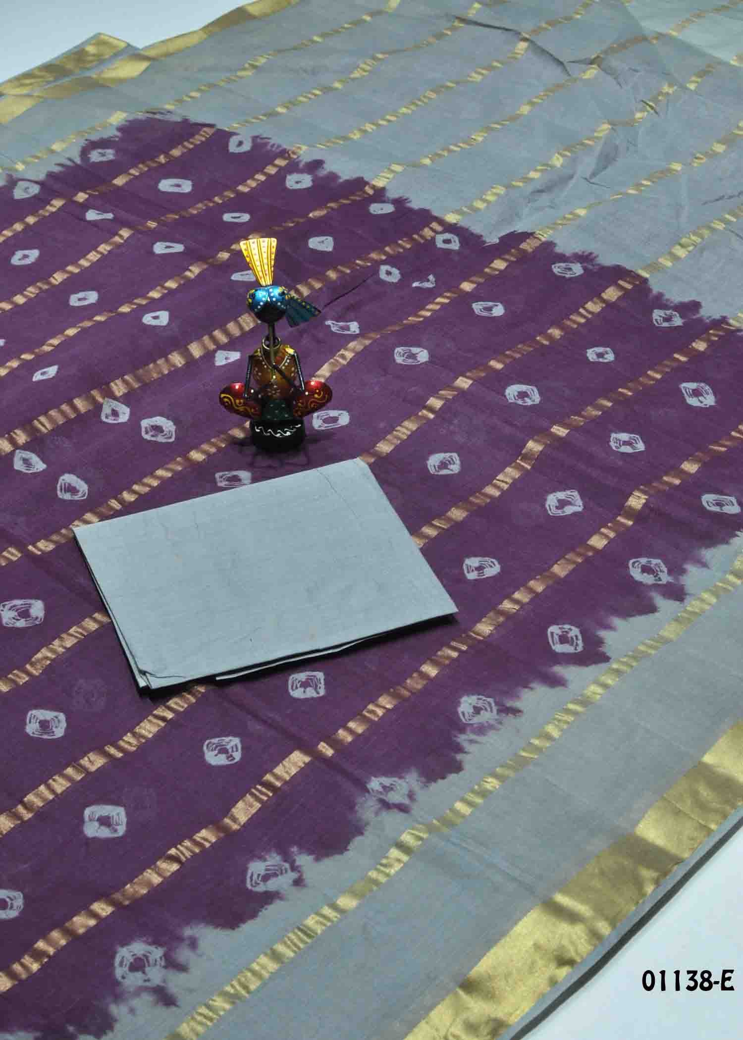 Dhruvini - 01138-E Purple Color Pure Cotton Saree CM1354434 (LR3E)