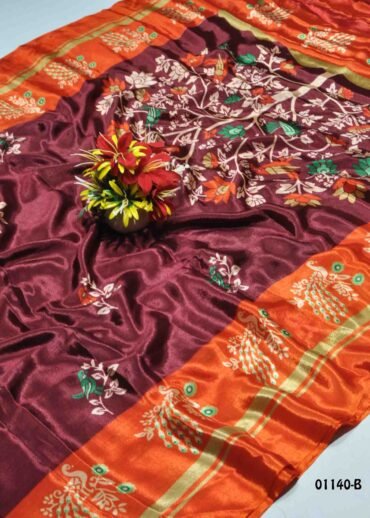 Riya  - 01140-B  Maroon Color Simply Soft Crepe Saree CM1352421 (LR8E)