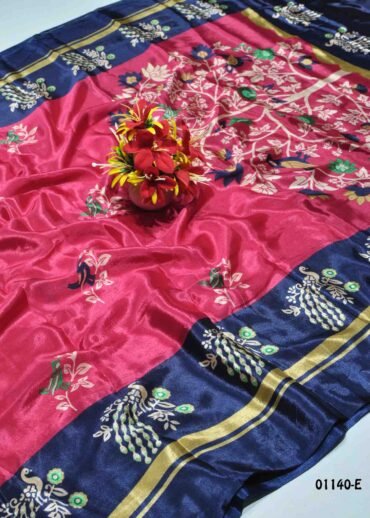 Riya  - 01140-E  Pink Color Simply Soft Crepe Saree CM1352421 (LR8E)