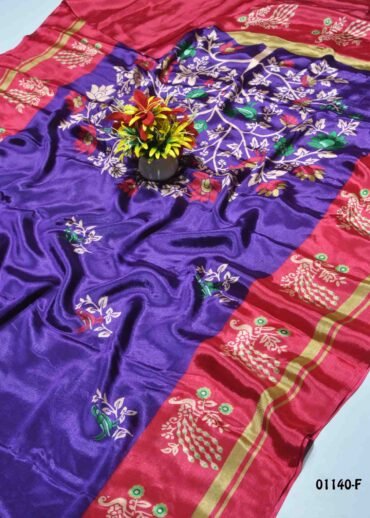 Riya  - 01140-F  Violet Color Simply Soft Crepe Saree CM1352421 (LR8E)