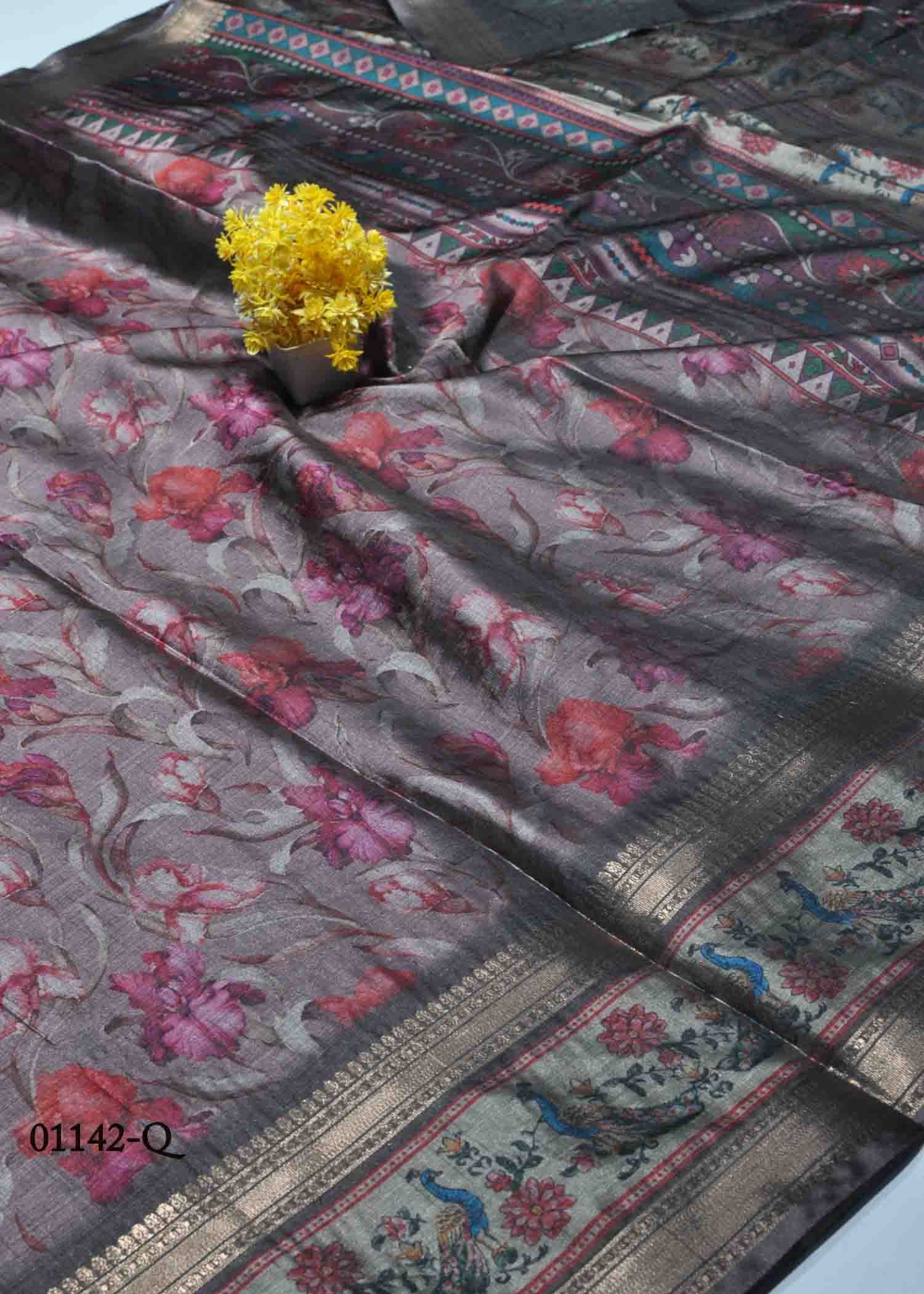 Kalaivani - 01142-Q Rosewood Color Excellent Dola Silk Saree CM1354958 (LR7D)