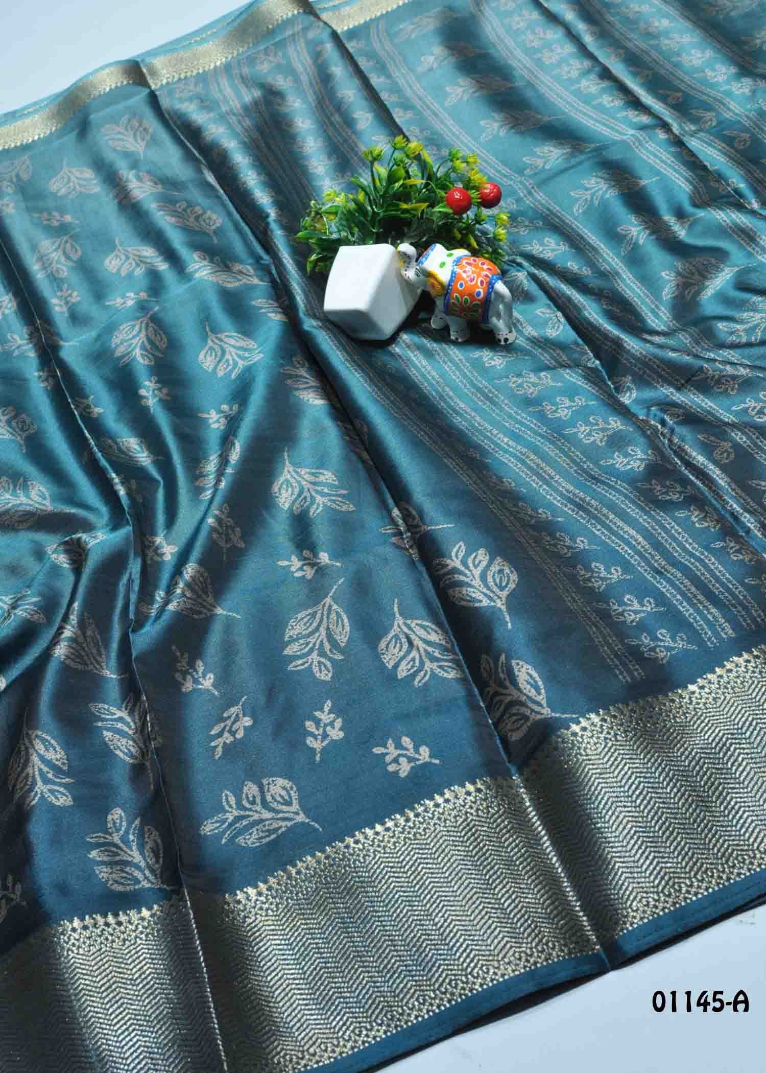 Saanvi - 01145-A PineGreen Color Excellent Dola Silk Saree CM1353625 (LR7D)